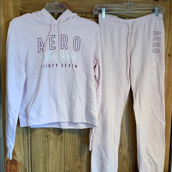 Aeropostale Pink Hoodie and Sweatpants Set - Picture 1 of 9
